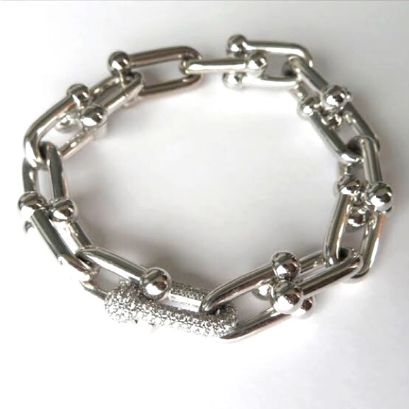 HardWare Link Large with Zirconia Link Bracelet - Picture 3 of 4